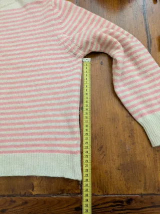 Maglione donna righe rosa e bianco