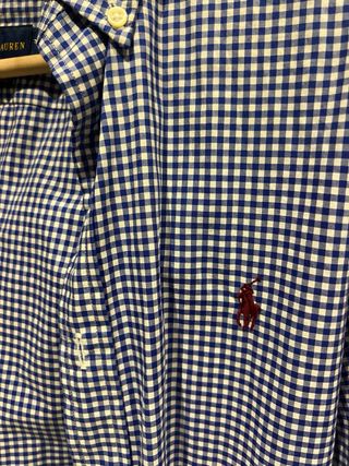 Camisa Ralph Lauren cuadros azul y blanca