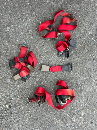 Cinturones de seguridad rojos