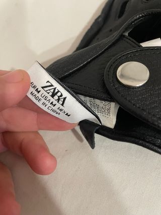 Guantes de Piel Zara Negro