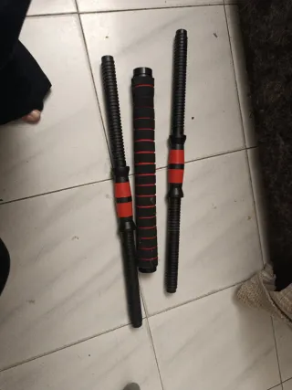 Pesas y barra ajustable