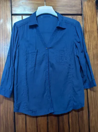 Camisa azul manga larga