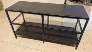 Mueble TV IKEA Vittsjö Negro y Cristal