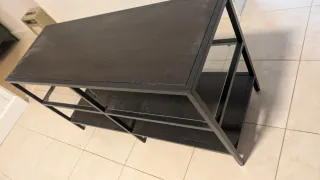 Mueble TV IKEA Vittsjö Negro y Cristal