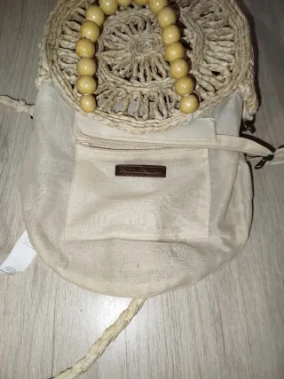 Bolso redondo paja estilo boho