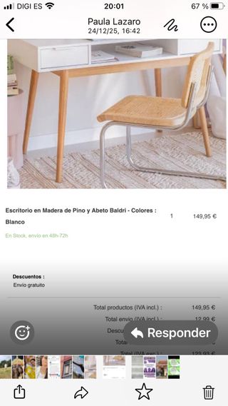 Escritorio/Consola/Tocador Madera y Blanco
