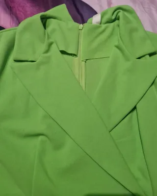 Vestito donna verde blazer maniche a campana