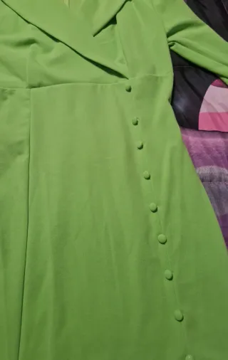 Vestito donna verde blazer maniche a campana