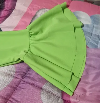 Vestito donna verde blazer maniche a campana