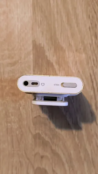 iPod mini dorado con accesorios