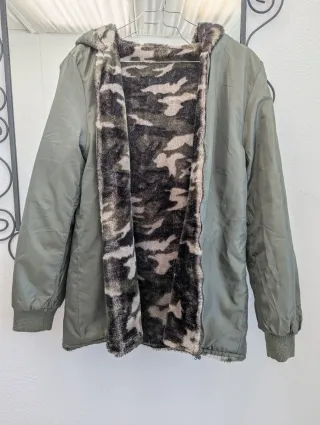 Parka Z-DESIGN verde militar con forro camuflaje