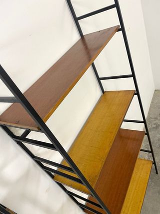 Pareja Estanterías Hierro y Madera. Década 50