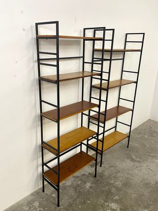 Pareja Estanterías Hierro y Madera. Década 50