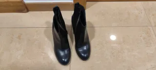 Botines piel y ante Sandra negros