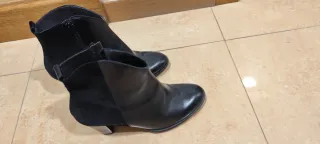 Botines piel y ante Sandra negros