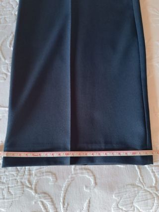 (XXL 44) Pantalón vestir pinzas azul marino mujer
