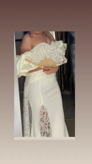Vestido de Novia Blanco con Encaje