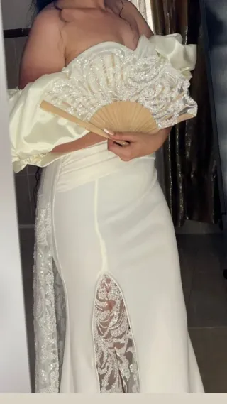 Vestido de Novia Blanco con Encaje
