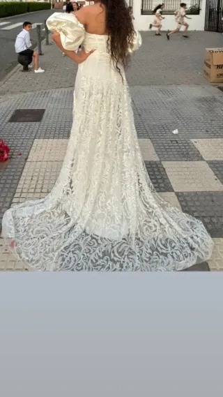 Vestido de Novia Blanco con Encaje