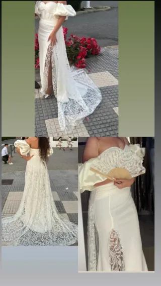 Vestido de Novia Blanco con Encaje