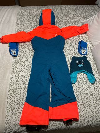Conjunto Nieve Niño Mono,Gorro y guantes.