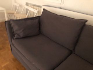 Sofá Ikea gris con fundas lavables