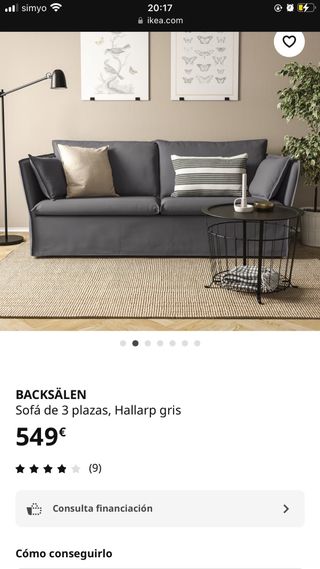 Sofá Ikea gris con fundas lavables