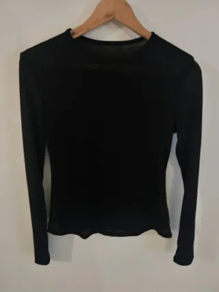 Camiseta negra manga larga mujer Talla S