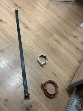 Confezione da 3 cinture: marrone, nero e bianco