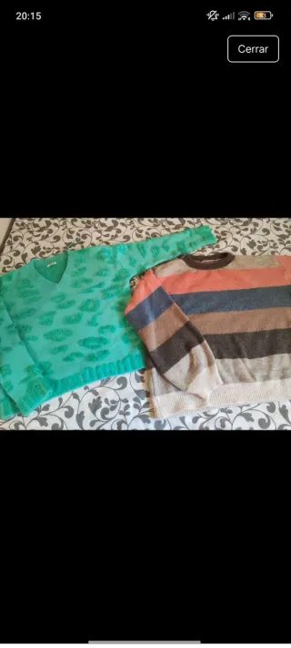 Lote 2 jerséis verde y rayas