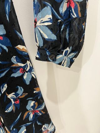 Vestido NUEVO Salsa azul con flores mujer XS