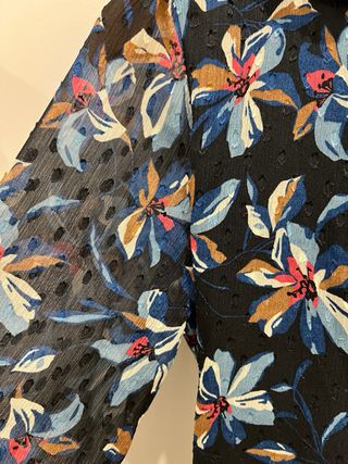 Vestido NUEVO Salsa azul con flores mujer XS