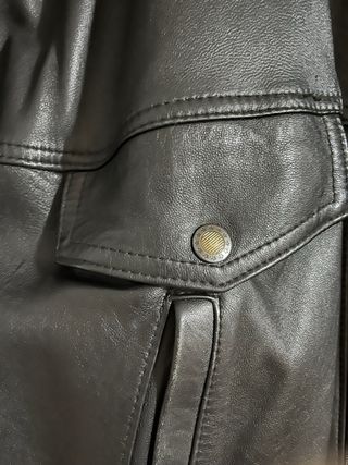 Cazadora negra Piel Genuina de hombre