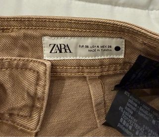 Zara Jeans Tiro Alto Marrones Talla M