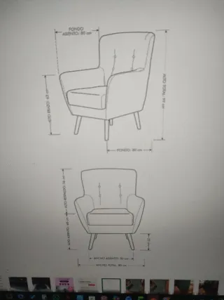 Butaca turquesa nórdica de tela y madera
