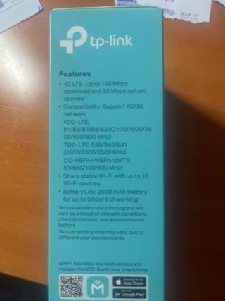 TP-Link M7010 4G LTE Mobile Wi-Fi a bateria.