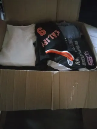 Scatole di abbigliamento vario in buone condizioni