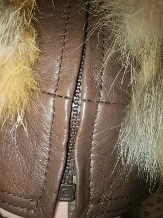 Chaqueta de cuero y pelo natural