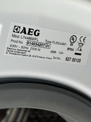 LAVADORA AEG DE 8 KILOS BLANCO