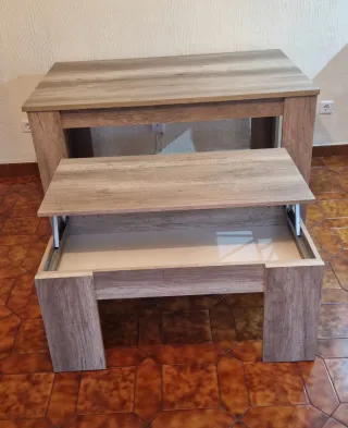 Conjunto mesas salón madera