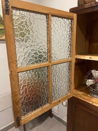 Vitrina Alacena Madera Cristal Antigua