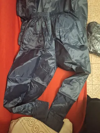Chaleco de lluvia azul juego entero pantalon