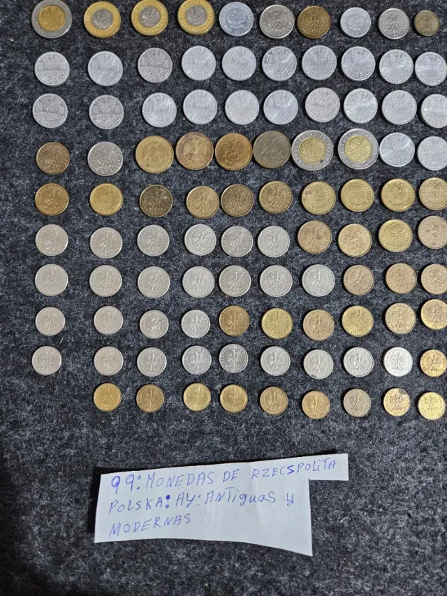 Lote 99 Monedas de Polonia Antiguas y Modernas