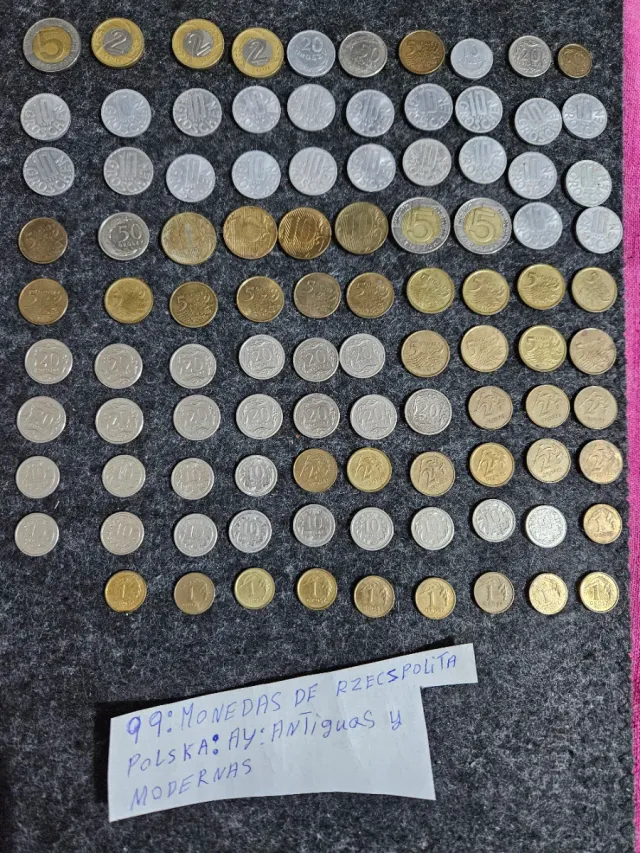 Lote 99 Monedas de Polonia Antiguas y Modernas