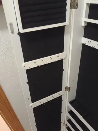 Joyero con espejo blanco