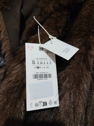 Chaqueta pelo Zara reversible S. Modelo agotado