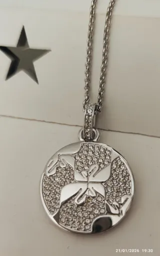 Colgante Swarovski Beige y Plateado