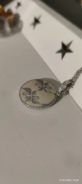 Colgante Swarovski Beige y Plateado