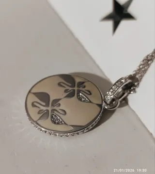 Colgante Swarovski Beige y Plateado