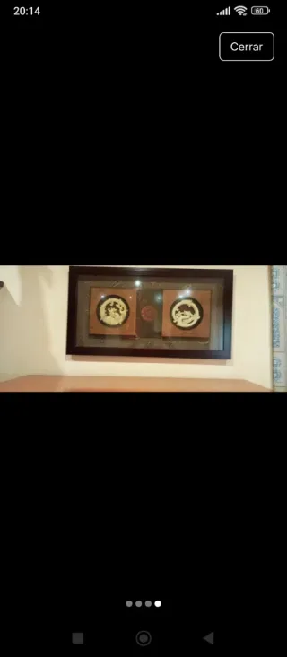 Cuadro oriental madera y cristal